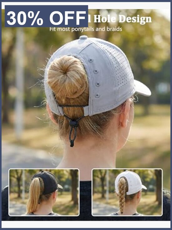 Ponytail Running Hat for Women with Large Hole – Foldable Breathable main image 5
